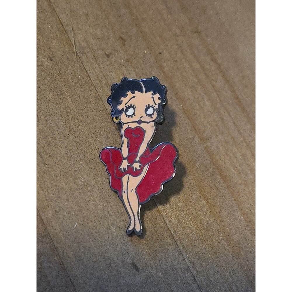 Vintage Betty Boop Pin Marilyn Monroe Pose Red Dress